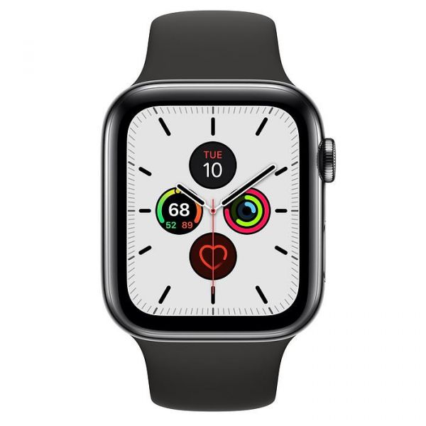 Apple Watch Series 5 LTE 44mm Space Black Steel w. Black b.- Space Black Steel (MWW72) 