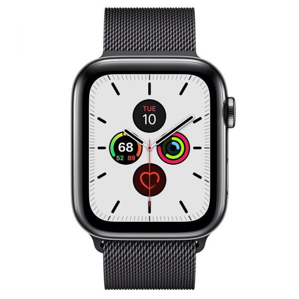 Apple Watch Series 5 LTE 44mm Space Black Steel w. Space Black Milanese Loop - Space Black Steel (MWW82)