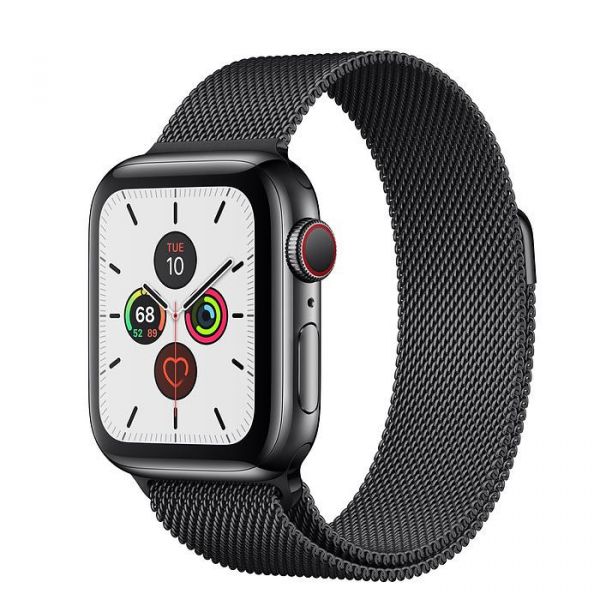 Apple Watch Series 5 LTE 40mm Space Black Steel w. Space Black Milanese Loop - Sp Bl Steel (MWWX2)