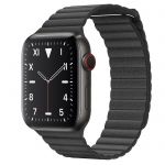 Apple Watch Edition Series 5 LTE 44mm Space Black Titanium w. Black Leather L. - Medium (MXAA2/MWR62)