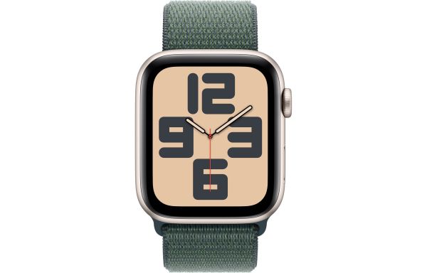 Apple Watch SE 2 LTE 40mm Starlight Aluminium Case w. Lake Green Sport Loop (MXGH3)