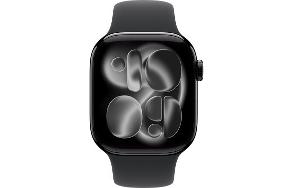 Apple Watch Series 11 GPS 46mm Jet Black Alu. Case w. Black S. Band - S/M (MEUW4)