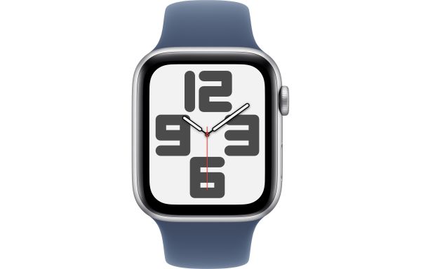 Apple Watch SE 2 LTE 44mm Silver Aluminium Case w. Denim Sport Band - S/M (MXG43/MXGP3)