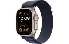 Apple Watch Ultra 2 LTE 49mm Natural Titanium Case with Navy Alpine Loop - Large (MXN03)