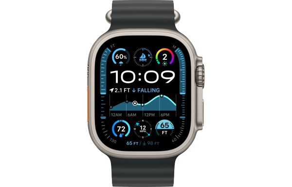 Apple Watch Ultra 2 LTE 49mm Natural Titanium Case w. Black Ocean Band (MXTL3)