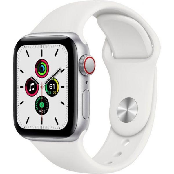 Apple Watch SE LTE  40mm Silver Aluminum Case with White Sport Band (MYE82)