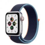 Apple Watch SE LTE  40mm Silver Aluminum Case with Deep Navy Sport Loop (MYE92 / MYEG2)