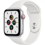 Apple Watch SE LTE  44mm Silver Aluminum Case with White Sport Band (MYEM2)