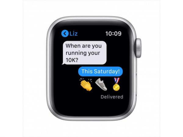 Apple Watch SE LTE  44mm Silver Aluminum Case with White Sport Band (MYEM2)