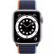Apple Watch SE LTE 44mm Silver Aluminum Case with Deep Navy Sport Loop (MYEN2)