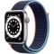 Apple Watch SE LTE 44mm Silver Aluminum Case with Deep Navy Sport Loop (MYEN2)