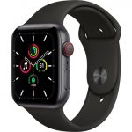 Apple Watch SE LTE  44mm Space Gray Aluminum Case with Black Sport Band (MYER2)