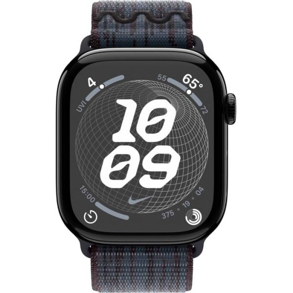 Apple Watch Series 10 GPS 46mm Jet Black Alu. Case w. BlackBlue Nike Sport Loop (MWX13+MYJD3)