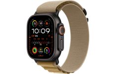 Apple Watch Ultra 2 LTE 49mm Black Titanium Case with Tan Alpine Loop - Small (MYQ03)