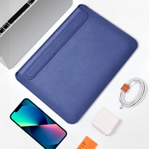 Конверт WIWU для MacBook Air 15" [2023-2025] Skin Pro Geniunie Leather Sleeve Series (Navy Blue)