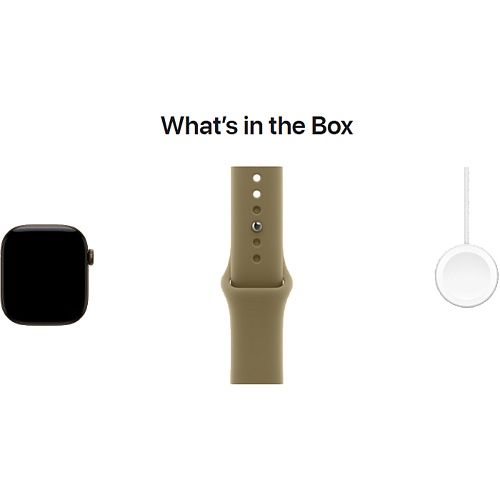 Apple Watch Series 12 GPS 42mm Dark Bronze Aluminum Case with Olive Sport Band S/M (MJEF4)