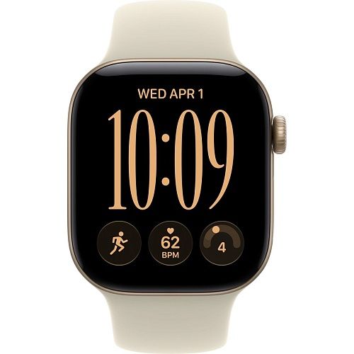 Apple Watch Series 12 GPS 42mm Light Gold Aluminum Case with Sand Sport Band S/M (MJED4)