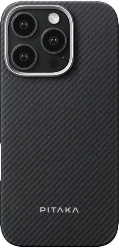 Pitaka Ultra-Slim Case Twill 600D for iPhone 16 Pro - Black/Grey (KI1601PA)