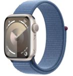 Apple Watch Series 9 GPS 41mm Starlight Aluminum Case w. Winter Blue Sport Loop (MR9K3)
