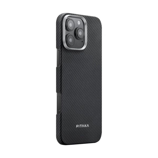 Pitaka Ultra-Slim Case Twill 600D for iPhone 16 Pro Max - Black/Grey (KI1601PMA)
