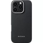 Pitaka Ultra-Slim Case Twill 600D for iPhone 16 Pro Max - Black/Grey (KI1601PMA)