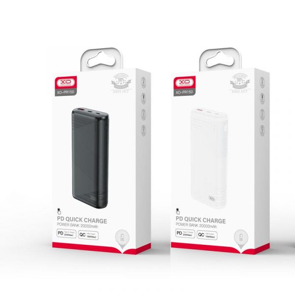 Зовнішній акумулятор PowerBank XO [PR150] PD20W+QC18W 20000mAh (White)