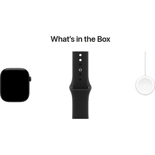 Apple Watch Series 12 GPS 46mm Black Aluminum Case with Black Sport Band M/L (MJEL4)