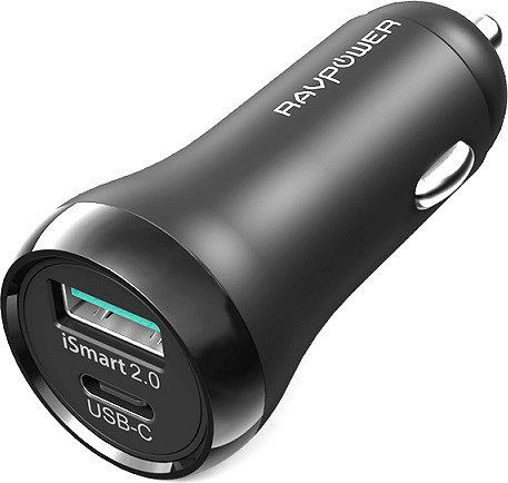 Автомобільний зарядний пристрій RAVPower PD 18W 36W Total Output Car Charger Black (RP-PC091)