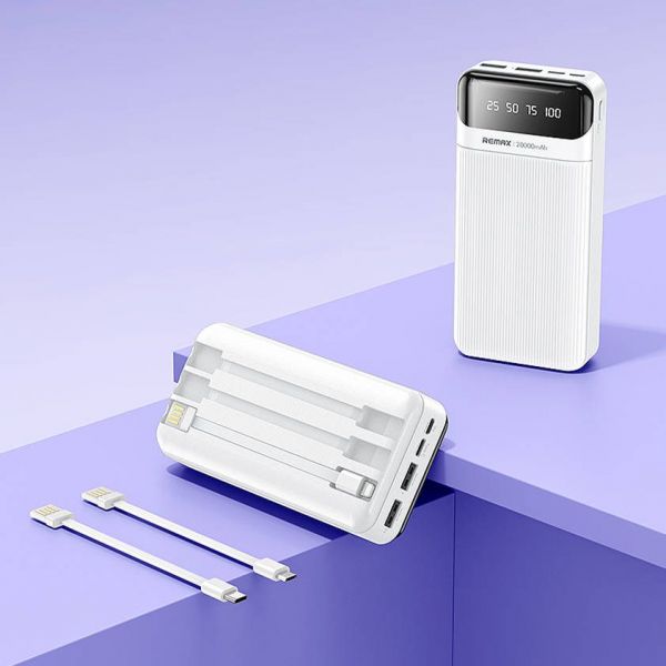 Зовнішній акумулятор PowerBank Remax Lesu RPP-102 2A 20000mAh (White)