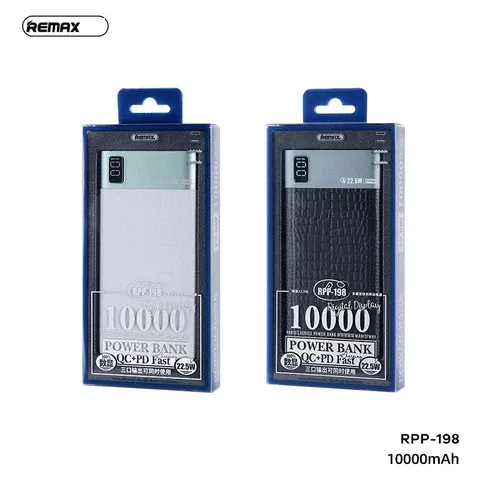 Внешний аккумулятор PowerBank Remax Garie RPP-198 QC 22.5W + PD 18W 10000mAh (Black)