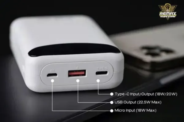 Внешний аккумулятор PowerBank Remax Ritry II RPP-68 22.5W PD+QC 20000mAh (White)