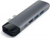 Хаб Satechi Aluminum Type-C Pro Hub Adapter with Ethernet Space Gray (ST-TCPHEM)