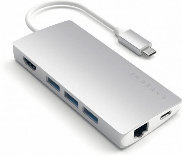 Переходник Satechi Type-C Multi-Port Adapter 4K with Ethernet V2 Silver (ST-TCMA2S)