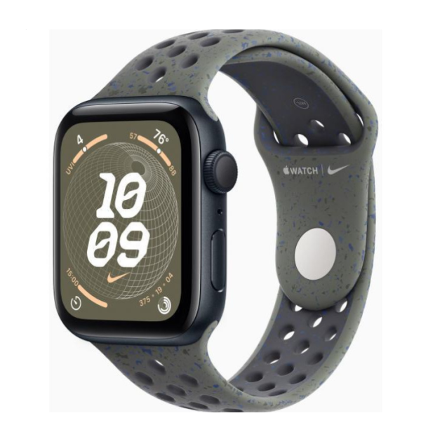 Apple Watch SE 2 2023 44mm Midnight Aluminum Case with Black/Blue Nike Sport Loop (MRTX3)