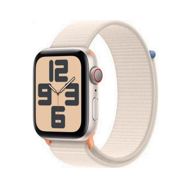 Apple Watch SE 2 LTE 44mm Starlight Aluminum Case with Starlight Sport Loop (MRH13)