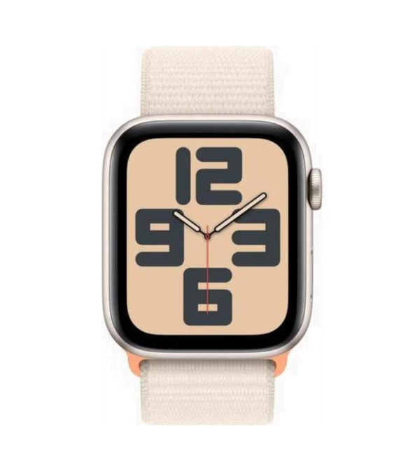 Apple Watch SE 2 LTE 44mm Starlight Aluminum Case with Starlight Sport Loop (MRH13)