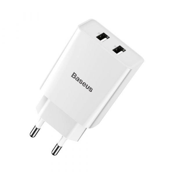 Сетевое зарядное устройство Baseus Speed Mini Dual U Charger 10.5W 2USB - White (CCFS-R02)