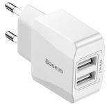 Сетевое зарядное устройство Baseus Mini Dual-U Charger (EU) 2.1A White (CCALL-MN02)
