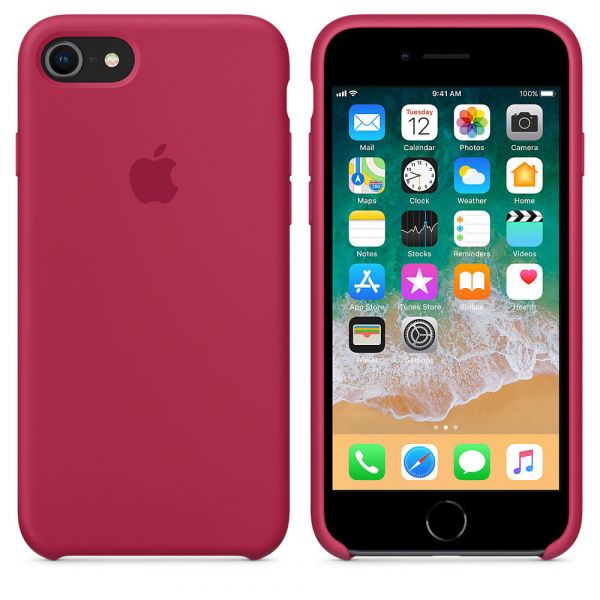 Чехол-накладка для iPhone 7/8/SE - Silicone Case OEM - Rose Red