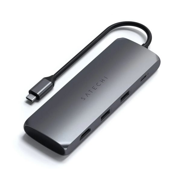Переходник Satechi Aluminum Type-C Hybrid Multiport Adapter Space Gray (ST-UCHSEM)