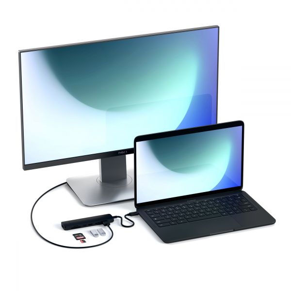 Хаб Satechi Aluminum Type-C Slim Multi-Port with Ethernet Adapter Black (ST-UCSMA3K)