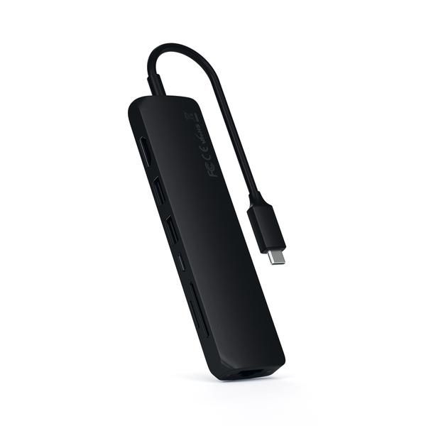 Хаб Satechi Aluminum Type-C Slim Multi-Port with Ethernet Adapter Black (ST-UCSMA3K)