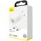 Мережевий зарядний пристрій Baseus Mini Quick Charger 45W Type-C+USB with Mini Cable Type-C to Type-C60W (1m) White (CCGAN-Q02)