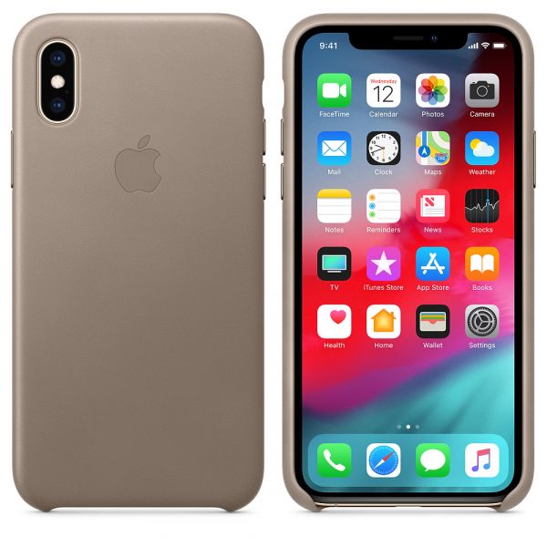 Чехол-накладка для iPhone Xs - Leather Case - Taupe (MRWL2)