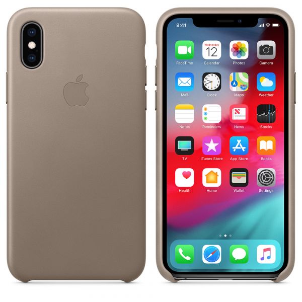 Чехол-накладка для iPhone Xs - Leather Case - Taupe (MRWL2)