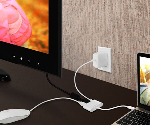 Адаптер Macally USB-C to USB-C, HDMI 4K and USB-A - White (UCHDMI4K)