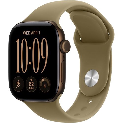 Apple Watch Series 12 GPS 42mm Dark Bronze Aluminum Case with Olive Sport Band M/L (MJEG4)