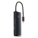 USB-Хаб Baseus Lite Series 6-in-1  (Type-C to HDMI + 2xUSB 3.0 + Type-C + SD/TF) (Black) (WKQX050101)