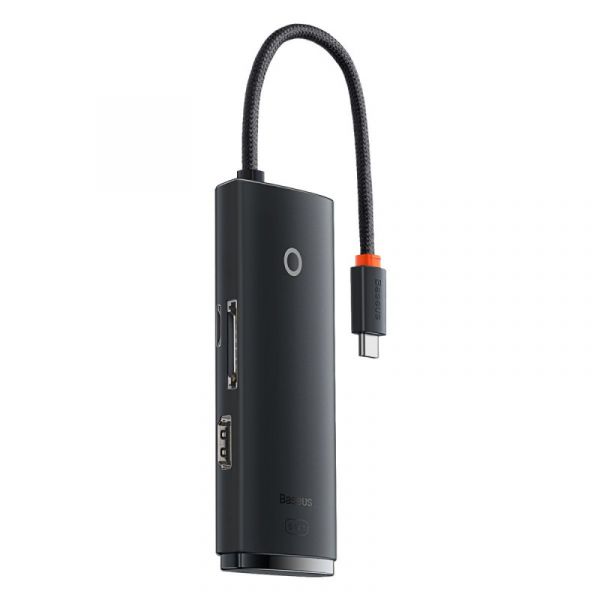 USB-Хаб Baseus Lite Series 6-in-1 (Type-C to HDMI + 2xUSB 3.0 + Type-C + SD/TF) (Black) (WKQX050101)