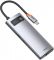 USB-Хаб Baseus Metal Gleam Series 6-in-1 (3xUSB3.0 + 4KHD + RJ45 + Type-C) (gray)(CAHUB-CW0G)